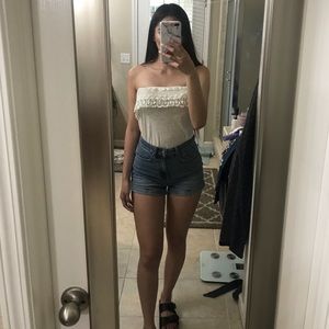 Cream tube top